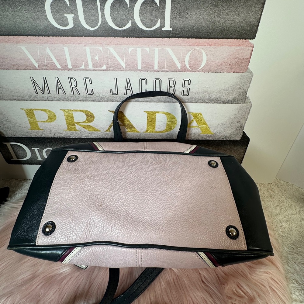 Coach Pink and Navy Satchel with Structured Design - Picture 13 of 17